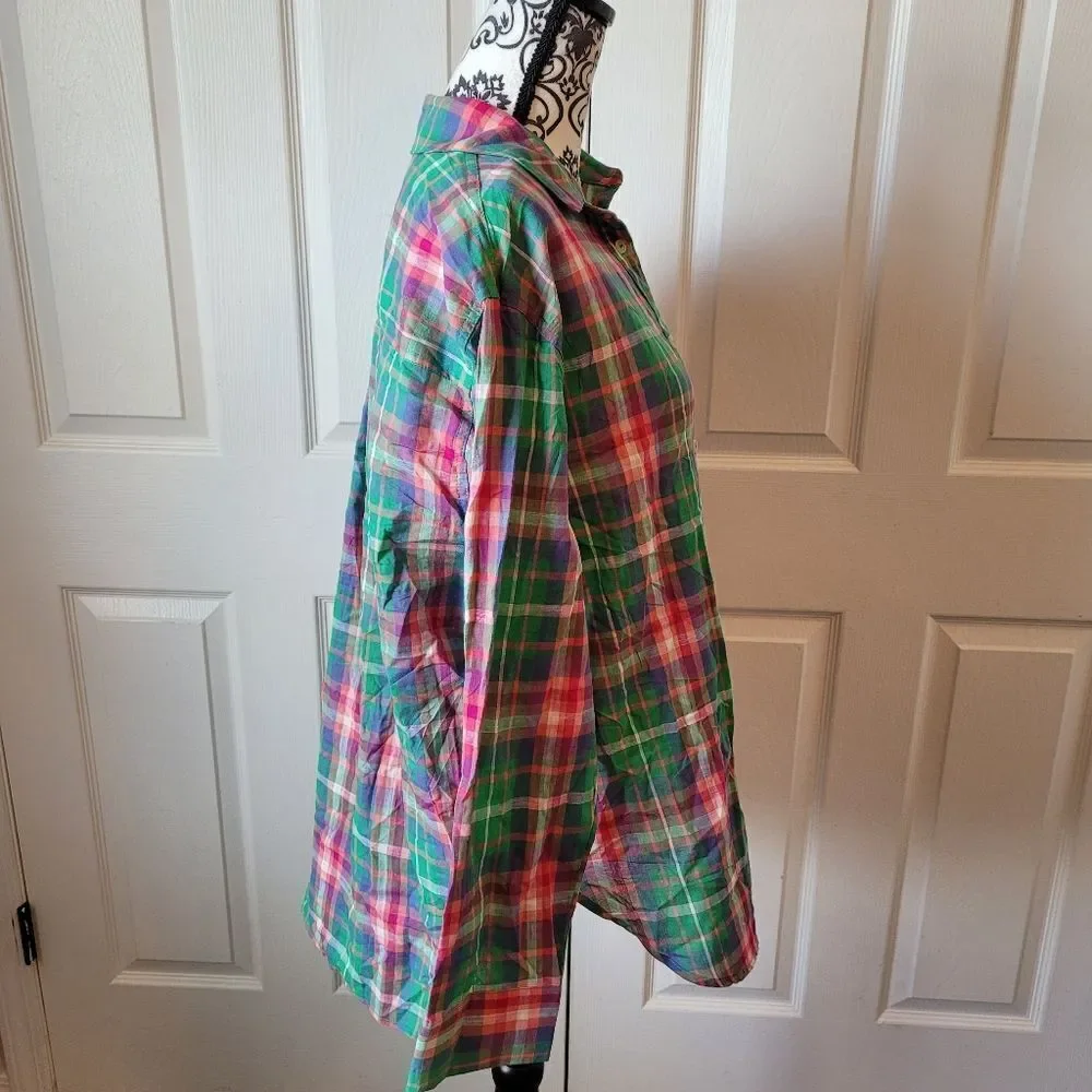 La miel woman's colorful woman's button up long sleeve shirt - Picture 2 of 7